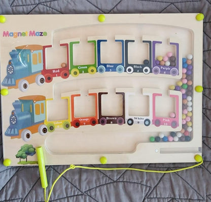 Montessori Magnetic Maze — Color & Number Learning Board for Kids